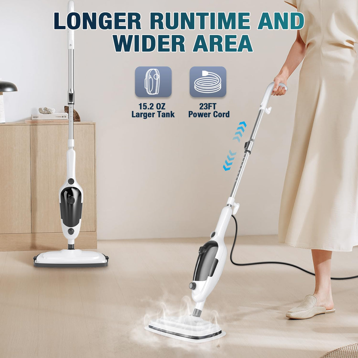 11-in-1 Steam Mop with 15.2 OZ Tank H592