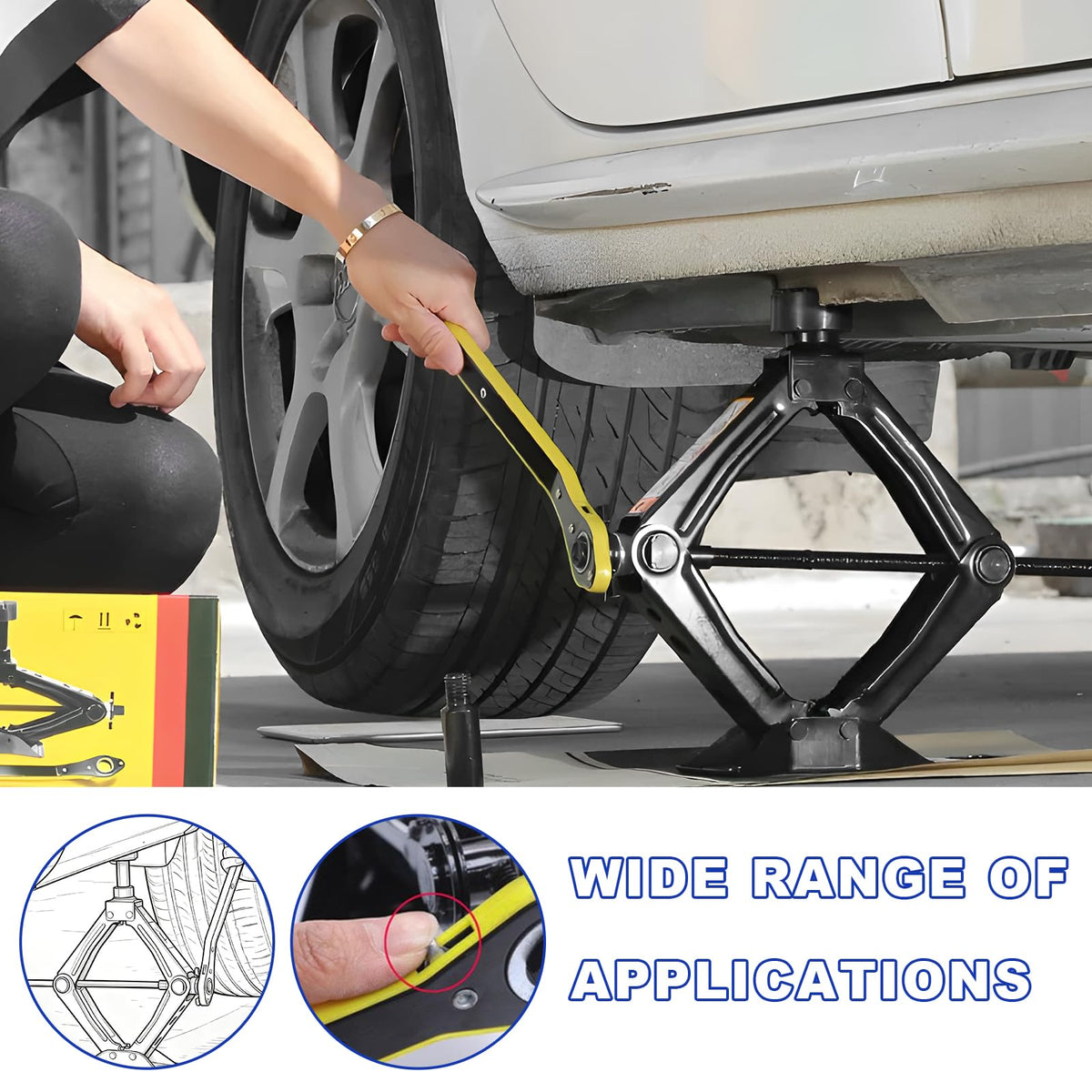 2 Ton Portable Scissor Jack with Lug Wrench R91938