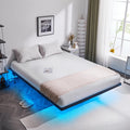 14 Inch Full Floating Bed Frame with USB Charging Station and LED Lights Q118473