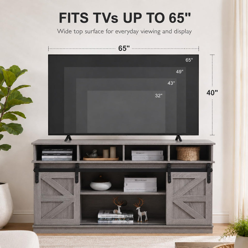 Grey TV Stand with Storage for 65 Inch TV N3695