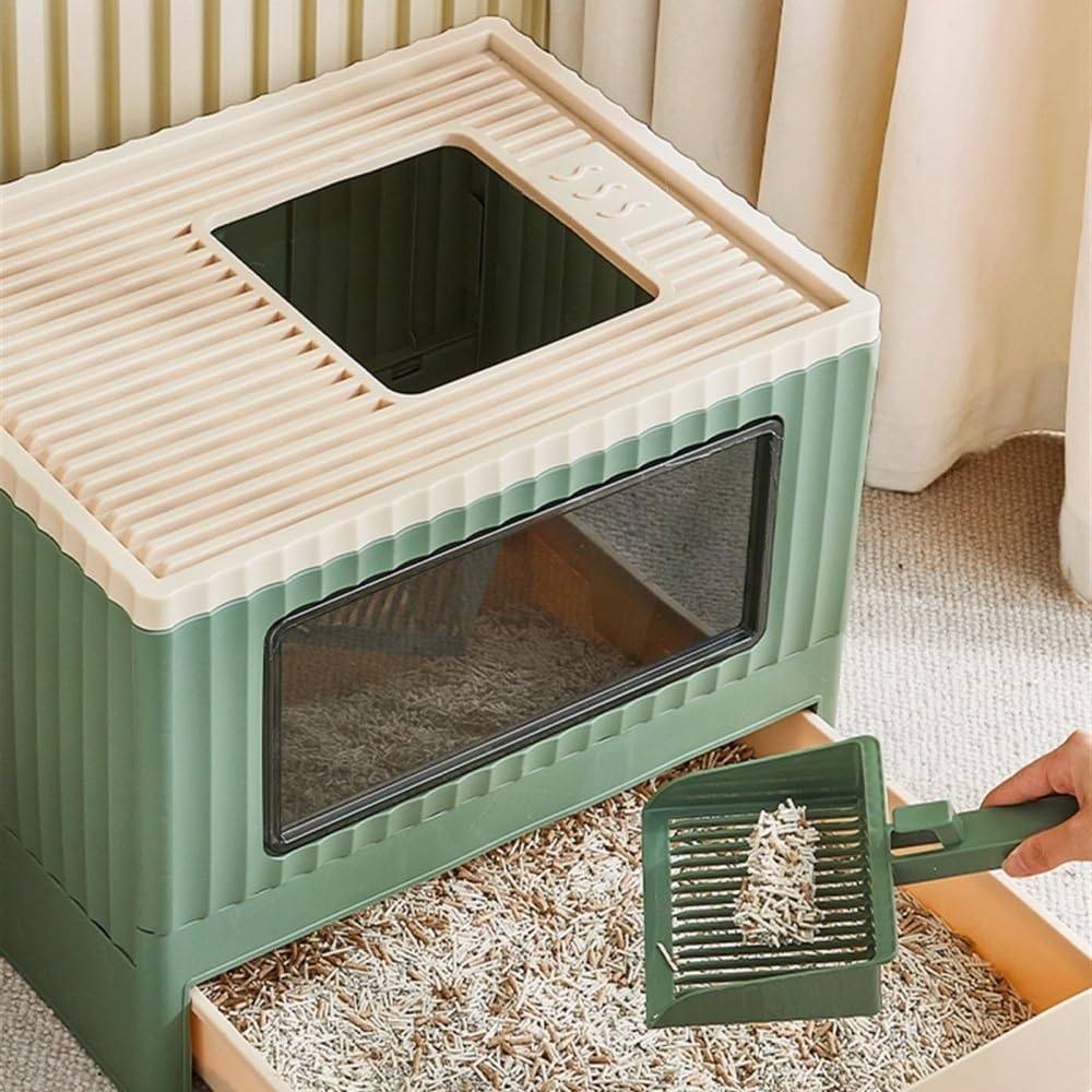 Foldable Top Entry Cat Litter Box with Lid D688