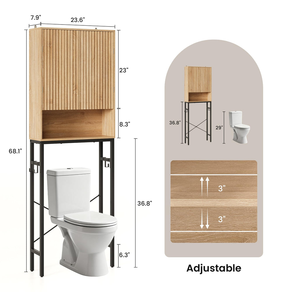 Freestanding Tall Wood Over The Toilet Storage Cabinet F140