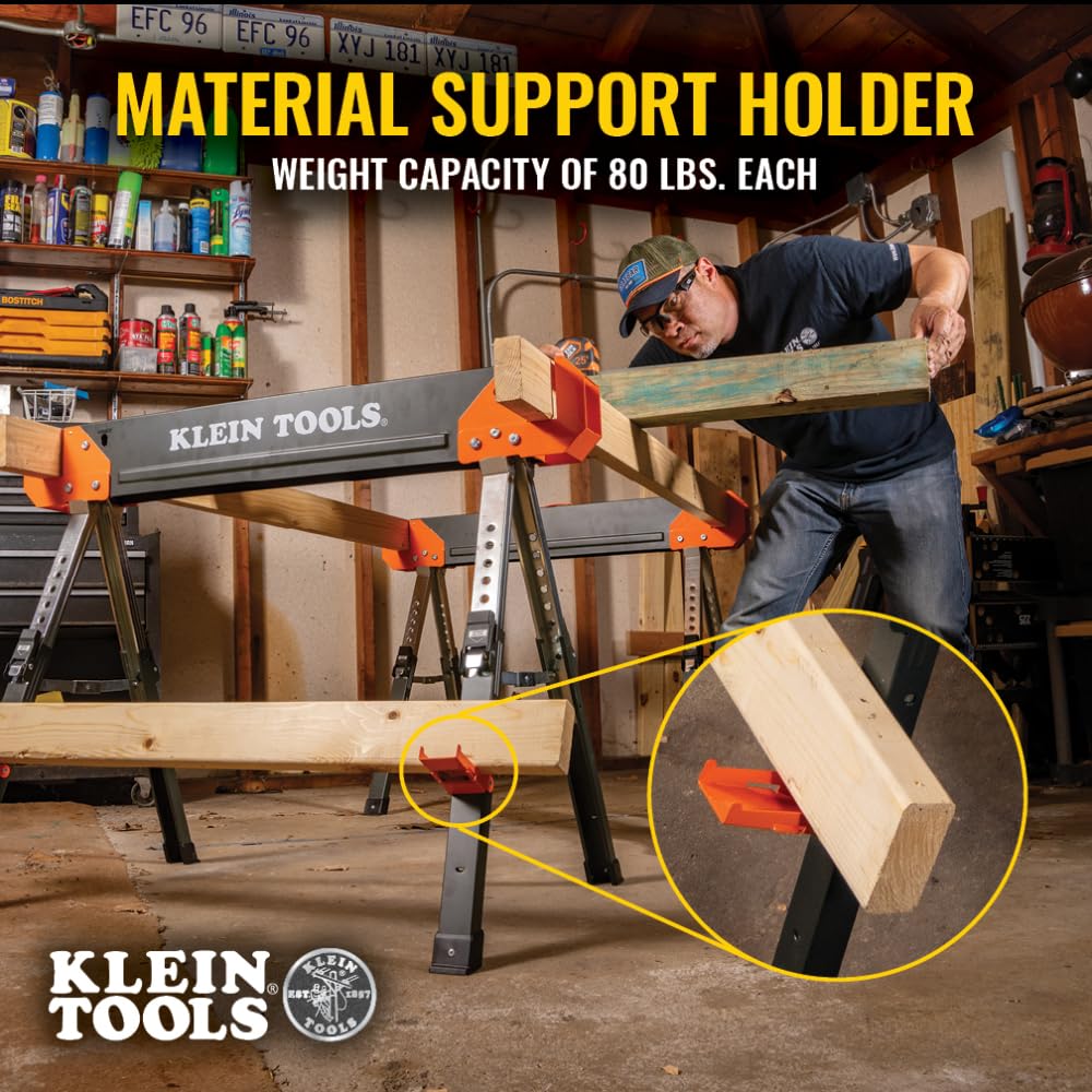 Folding Sawhorse 26-Inch to 32-Inch Adjustable Height 1-Pack F44186