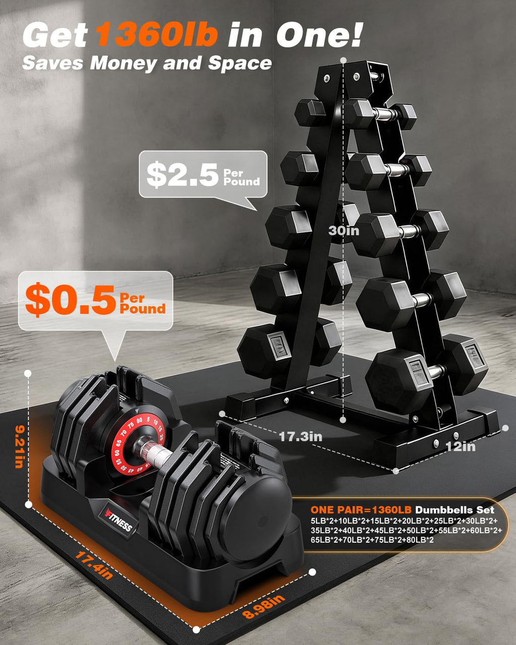 Adjustable Dumbbell Set G1594
