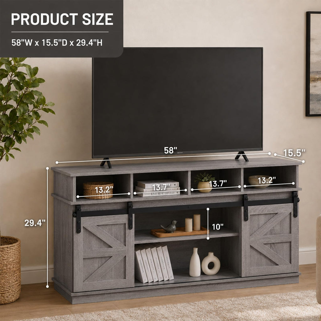 Grey TV Stand with Storage for 65 Inch TV N3695