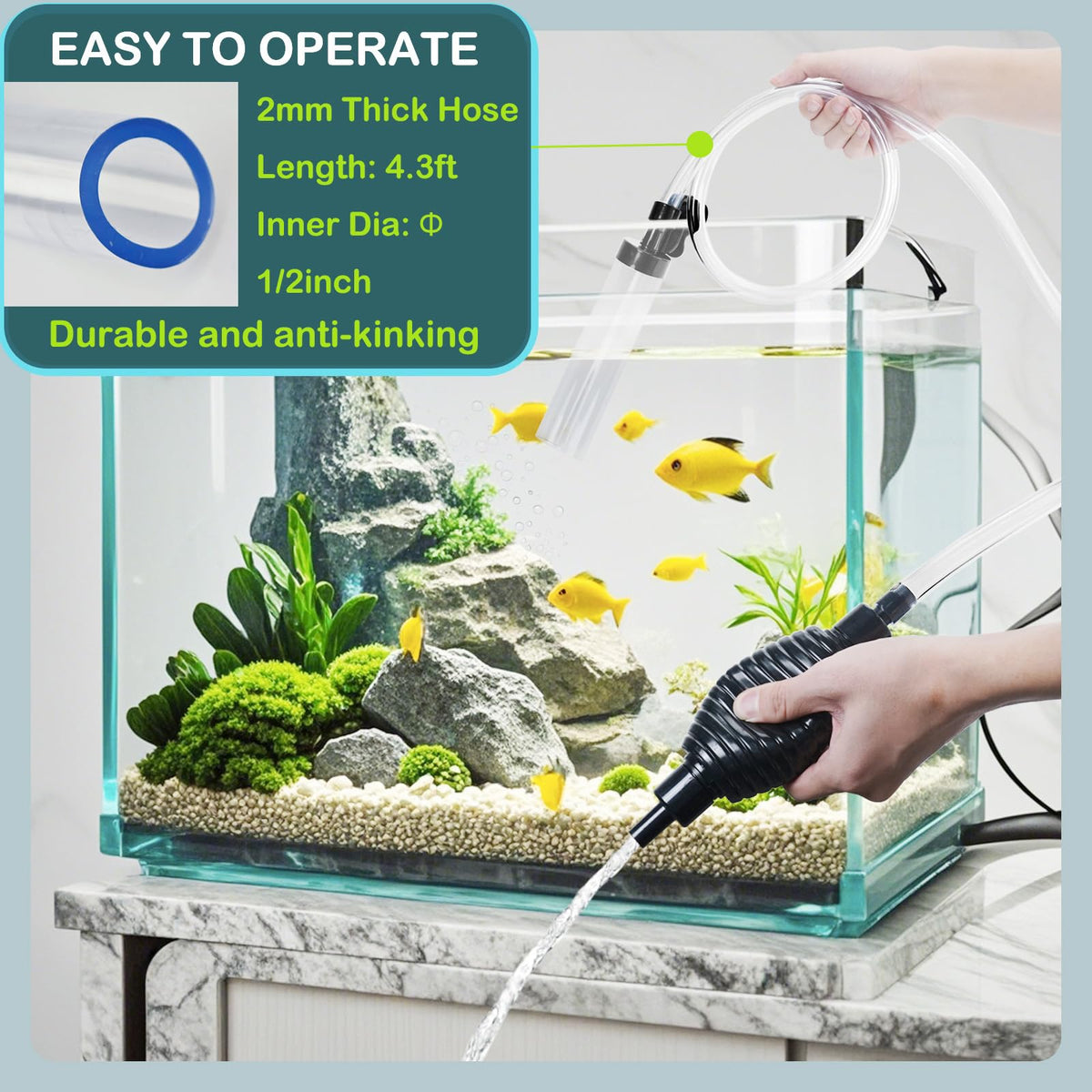 Aquarium Siphon Cleaner Fish Tank Water Changer Kit Q328