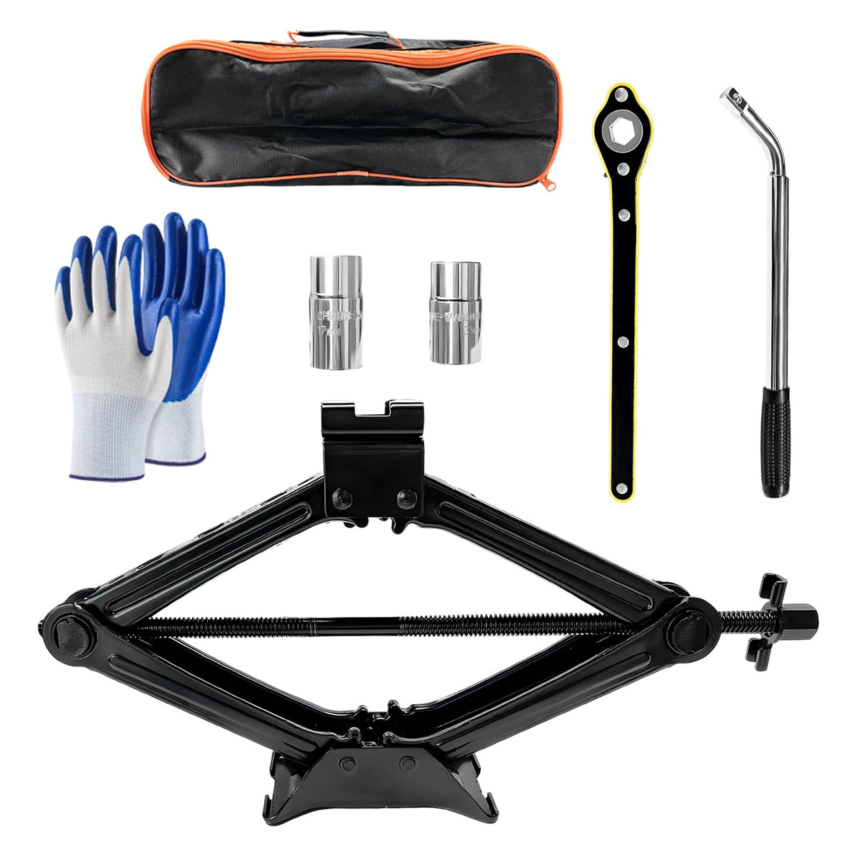 2 Ton Portable Scissor Jack with Lug Wrench R91938