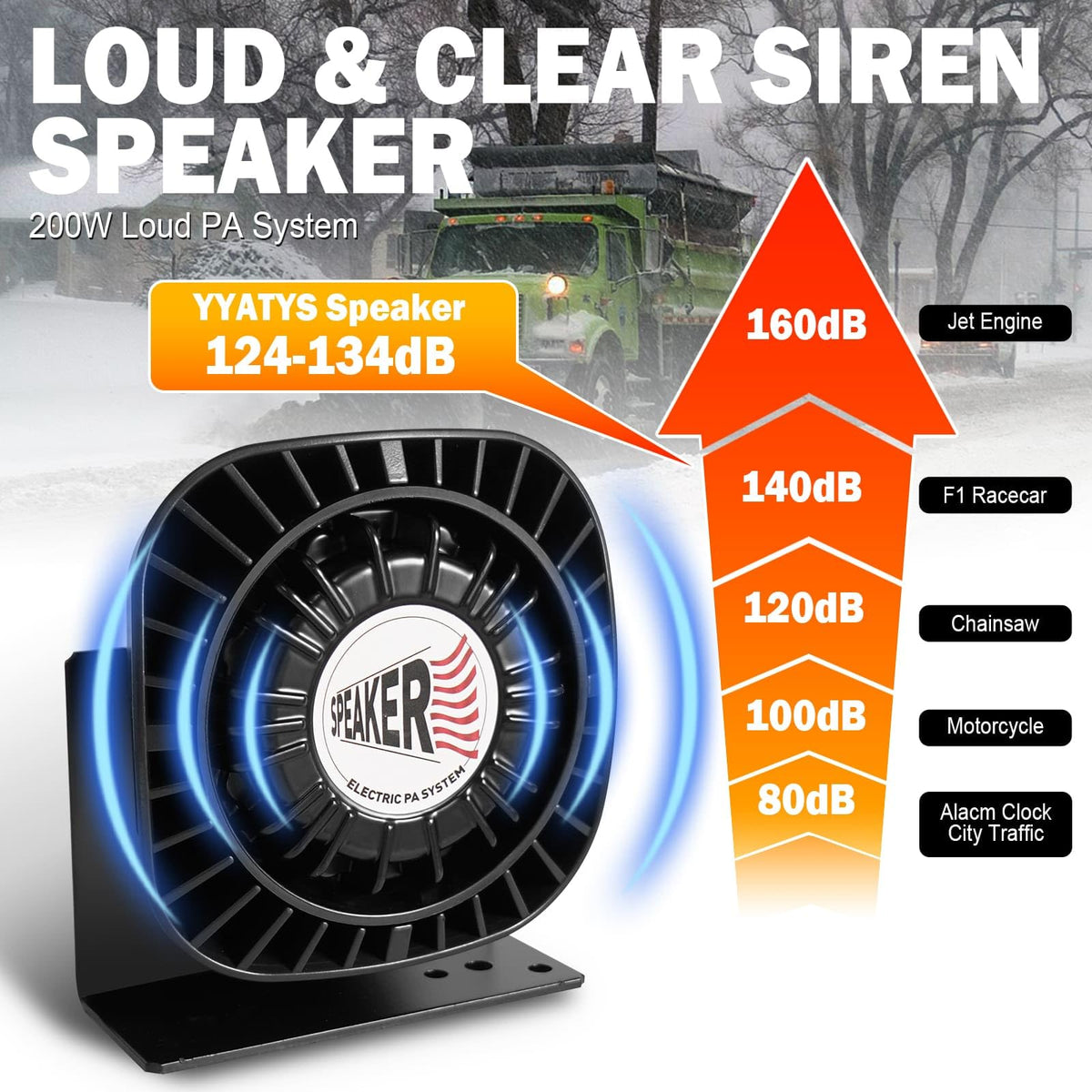 200W Multi-Tones Emergency Siren Speaker Kit with Handheld Microphone C161954