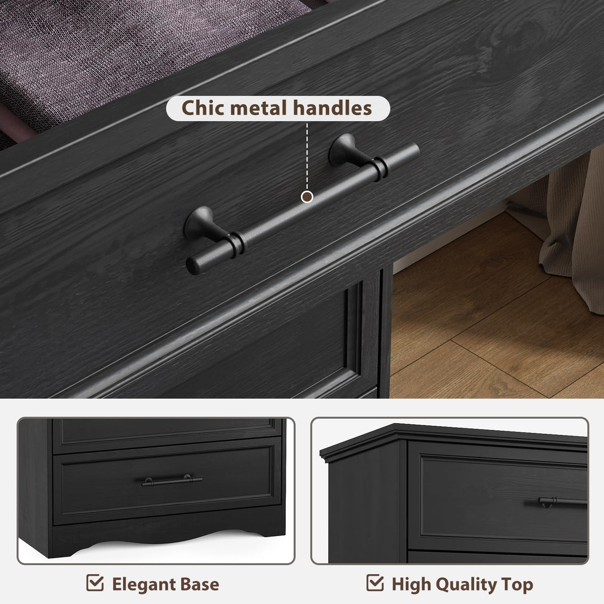 Black 6 Drawer Dresser M89141