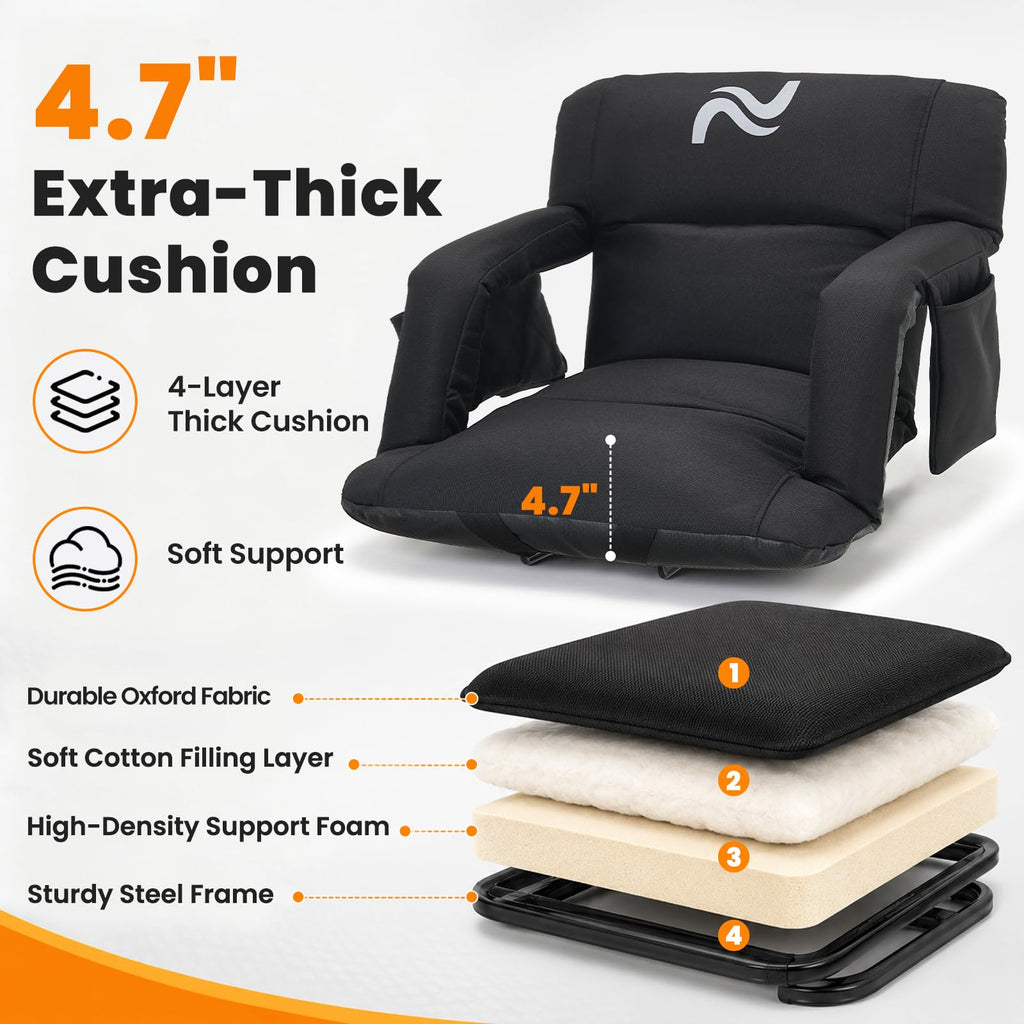 Extra Wide Padded Stadium Seats with Back Support U32748