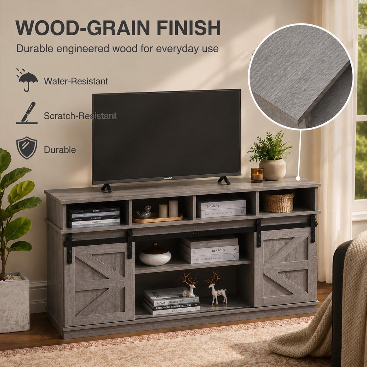 Grey TV Stand with Storage for 65 Inch TV N3695
