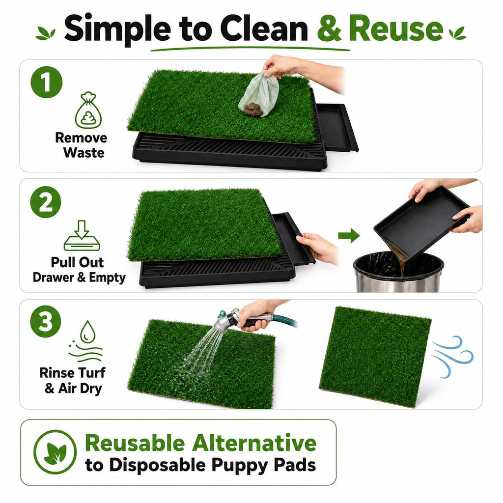Dog Potty Grass Pads, 2 Pack, 25 x 20 in Turf U943881