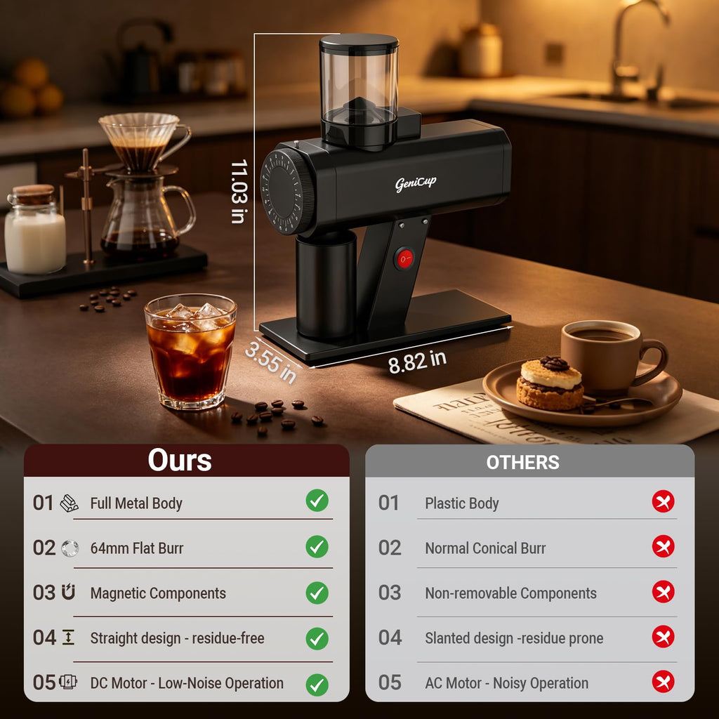 64mm Flat Burr Coffee Grinder with 35 Grind Settings U3887