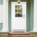 Fiberglass Exterior Door with Brickmould, 36 x 80 Left Hand Inswing 9 Lite Glass D39828