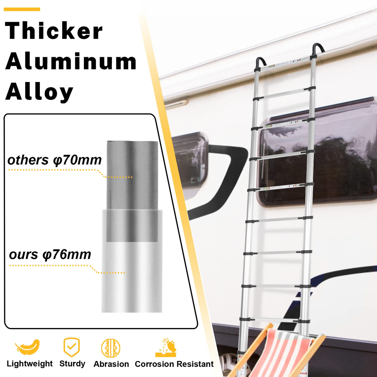 12.5 FT Aluminum Telescoping Ladder X726322