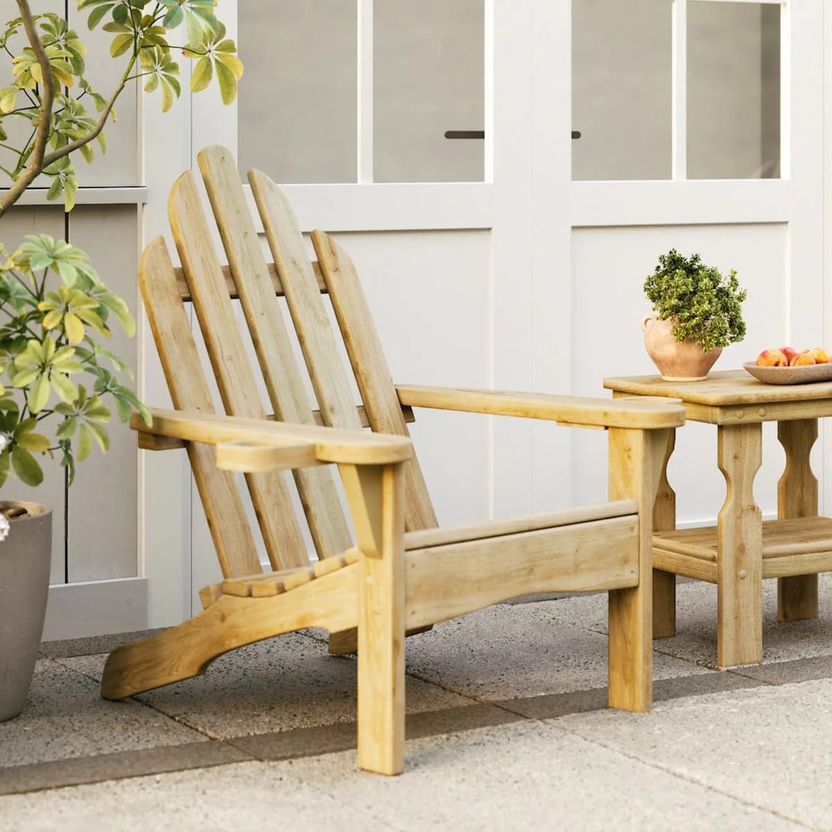 Heavy Duty Adirondack Chair Treated Pine 800 Lb Weight Capacity V1543