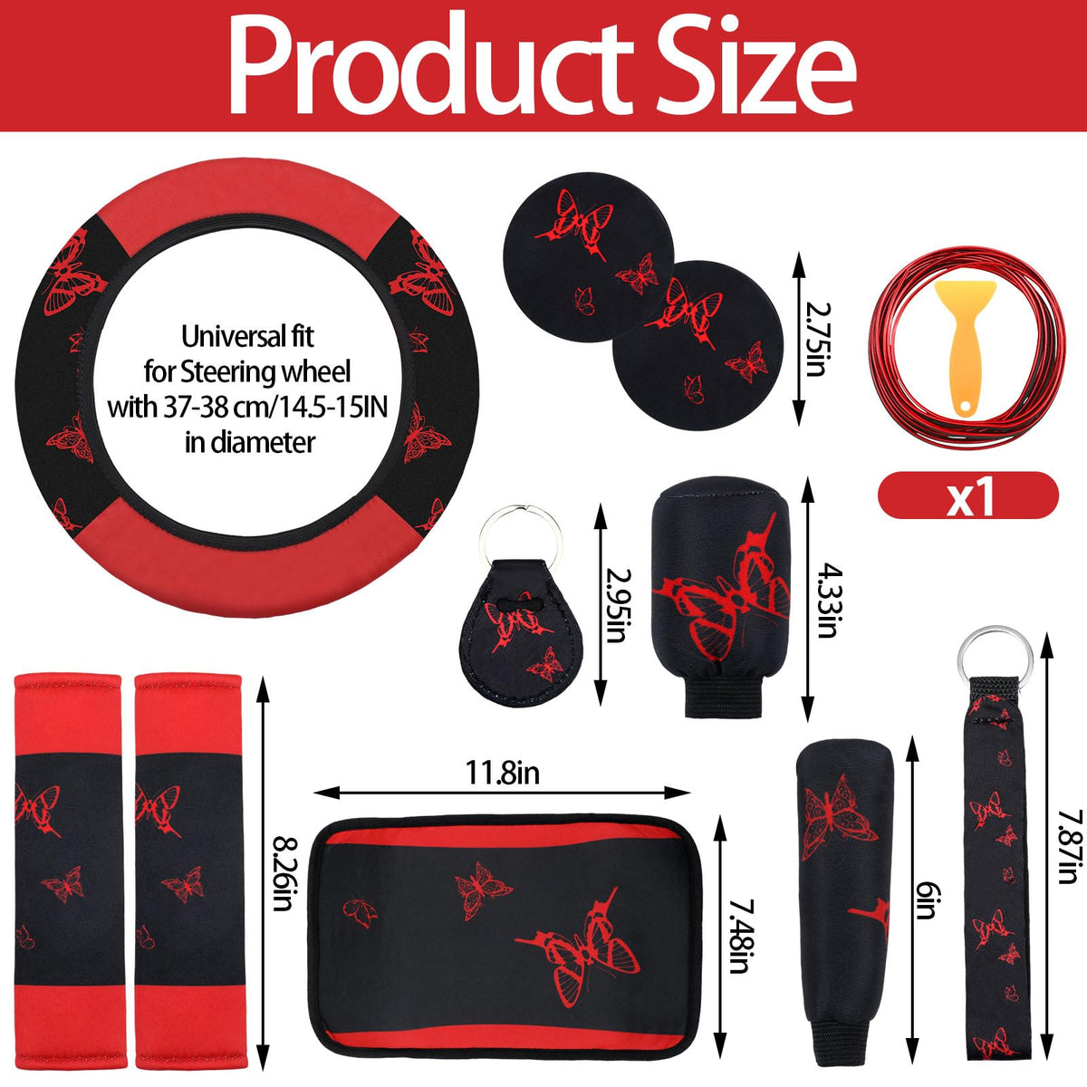 47 Pcs Full Car Seat Covers Set C36898