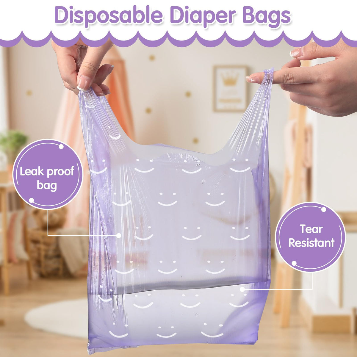 1600 Count Scented Disposable Diaper Bags with Tie Handle B571