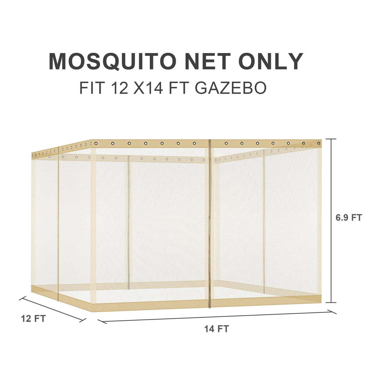 12'x14' Mosquito Netting Screen for Gazebo S380554