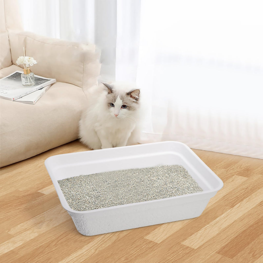 8 Pack White Cardboard Disposable Cat Litter Boxes N452754