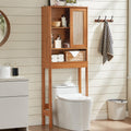 68" Over the Toilet Storage Cabinet with Rattan Sliding Door Y301
