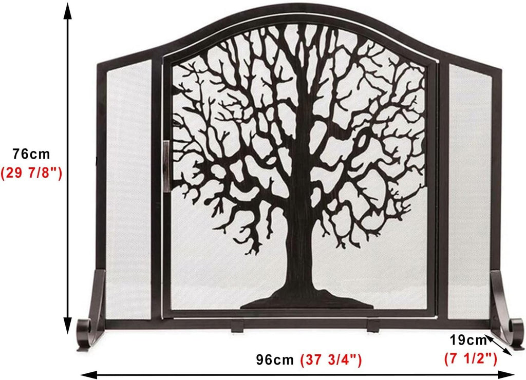 Wrought Iron Fireplace Screen with Locking Doors R856011