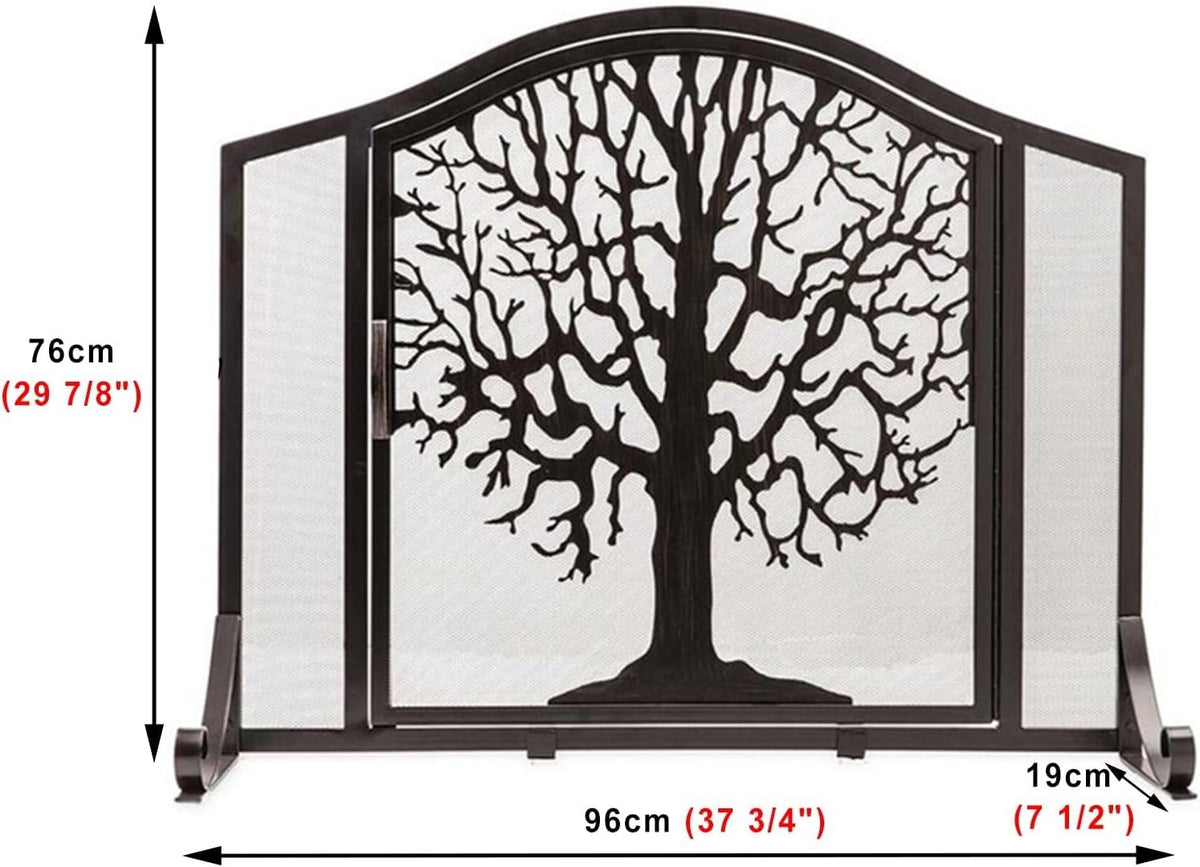 Wrought Iron Fireplace Screen with Locking Doors R856011