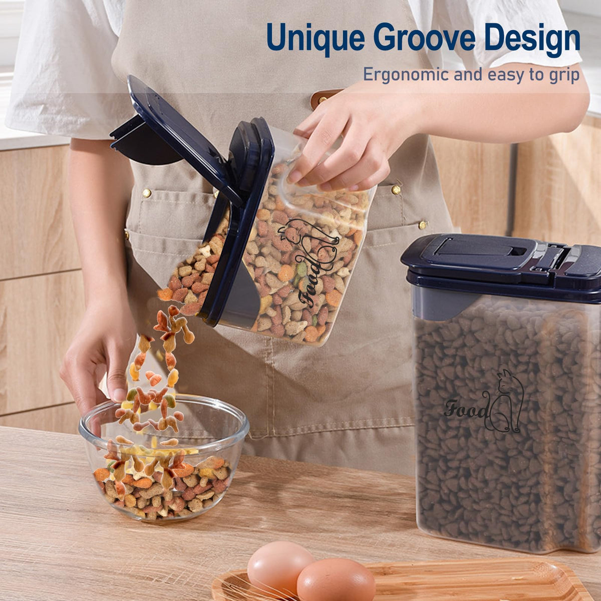 2 Pcs Airtight Pet Food Containers with Pour Spout X295