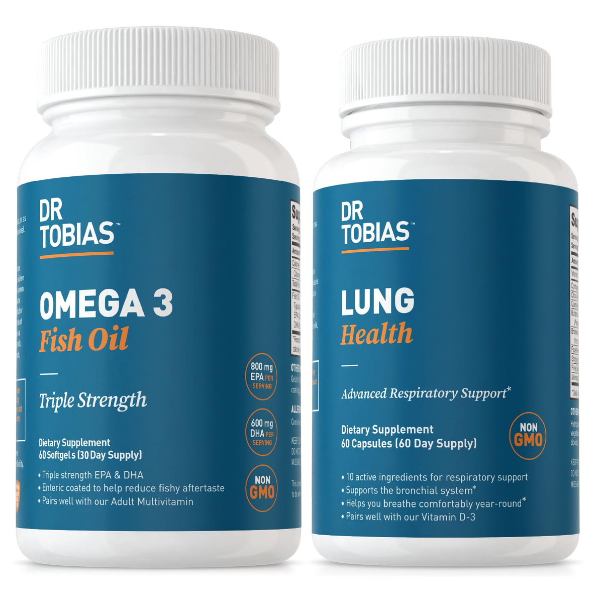 Omega 3 Fish Oil & Lung Health Supplements, 60 Capsules Y7479