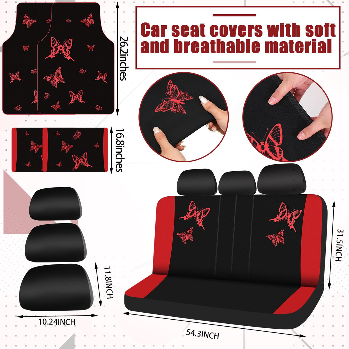 47 Pcs Full Car Seat Covers Set C36898