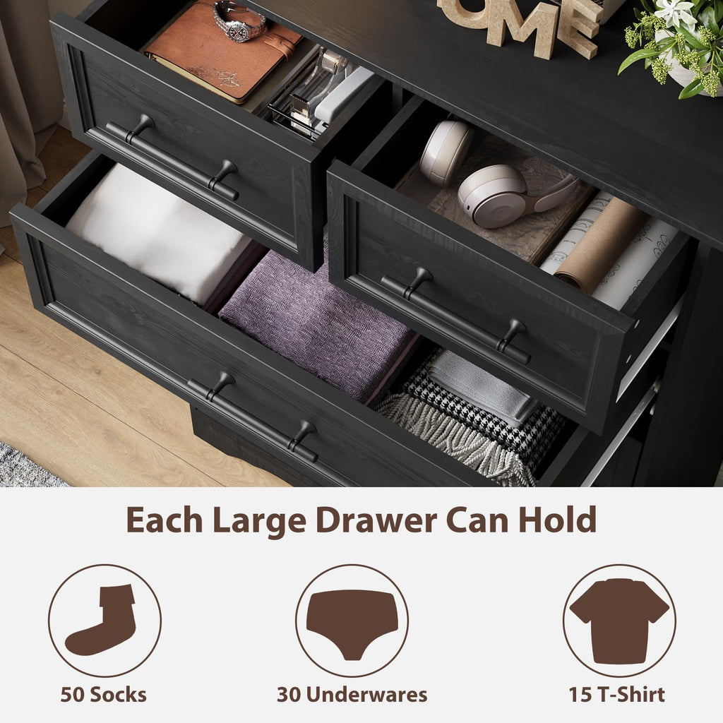 Black 6 Drawer Dresser M89141