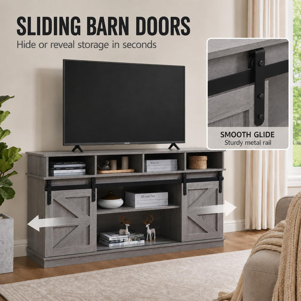 Grey TV Stand with Storage for 65 Inch TV N3695