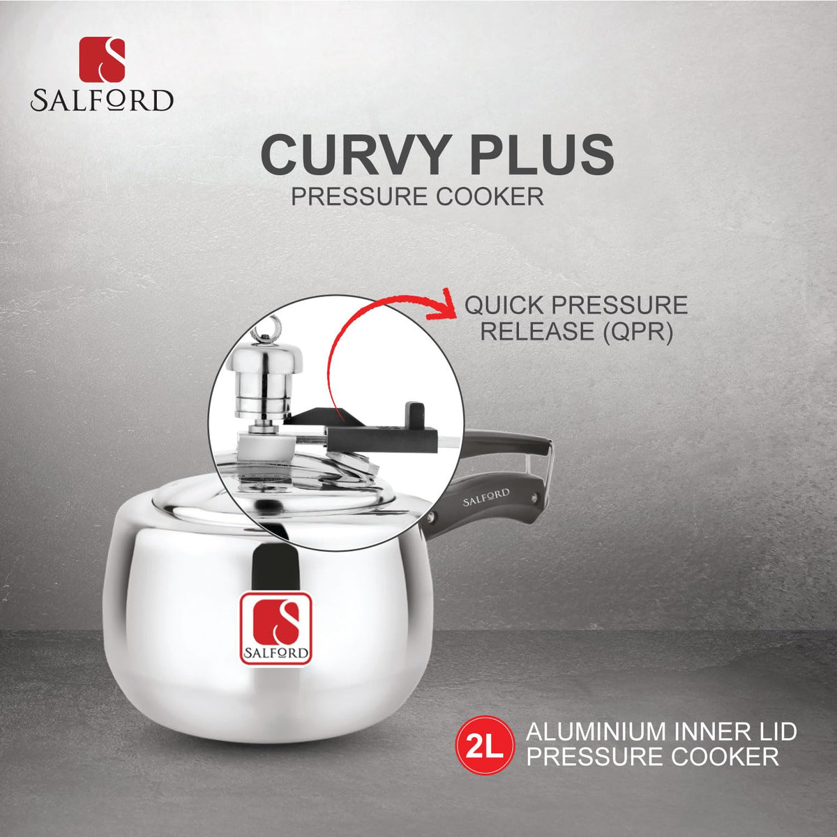 2 Litre Aluminium Pressure Cooker K3599
