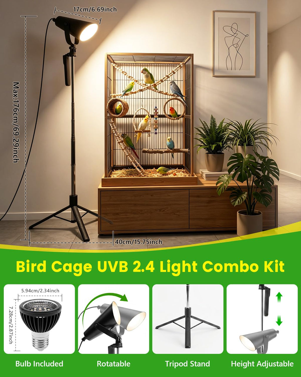 Bird Light with Adjustable Tripod Stand Y657162