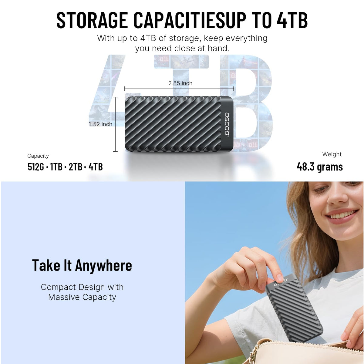 1TB USB 3.2 Gen 2 External SSD L315