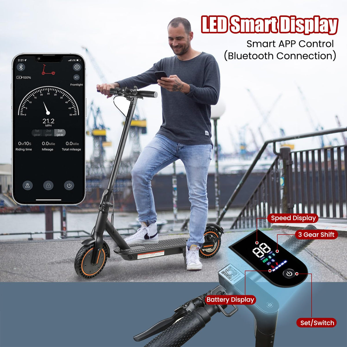 500W Foldable Electric Scooter with Dual Braking System K3309