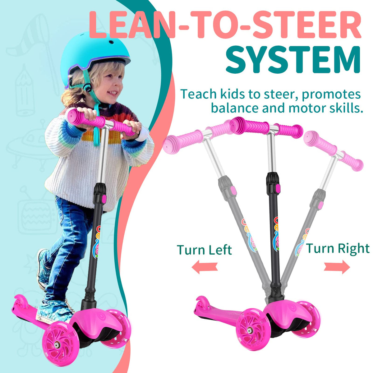 3 Wheel Kids Scooter with Light up Wheels K69224