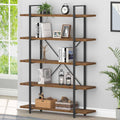 Rustic Brown 5 Shelf Wood Bookshelf M8673
