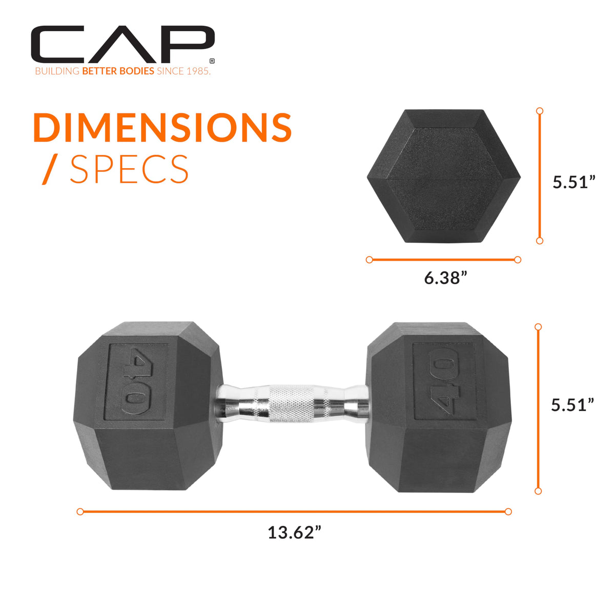 Rubber Coated Hex Dumbbells H6420