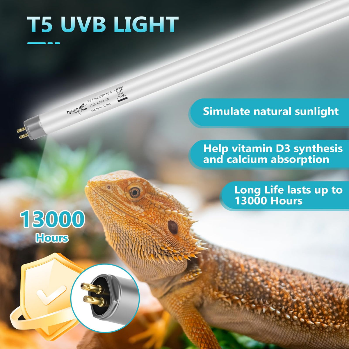 3-Pack UVB Reptile Light 10.0 Bulb 39W T5 Fluorescent I742775