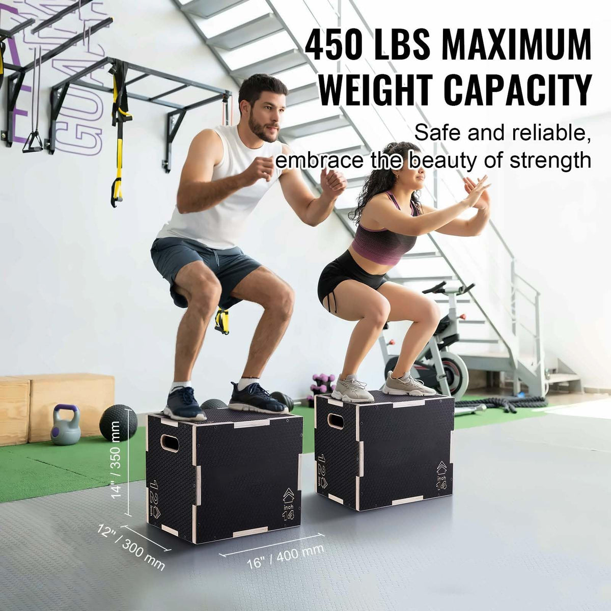 16/14/12 Inch Wooden Plyometric Jump Box C82086