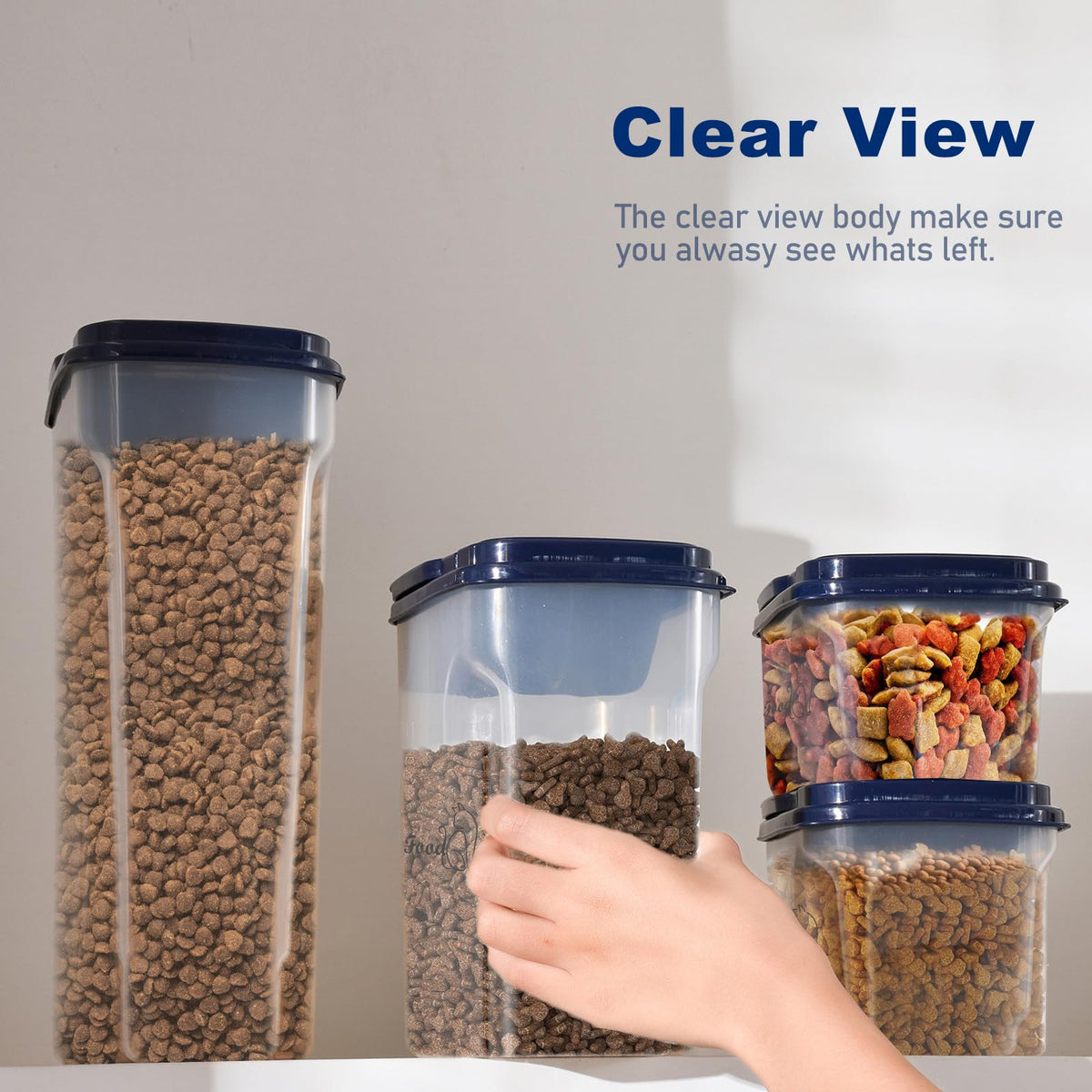 2 Pcs Airtight Pet Food Containers with Pour Spout X295