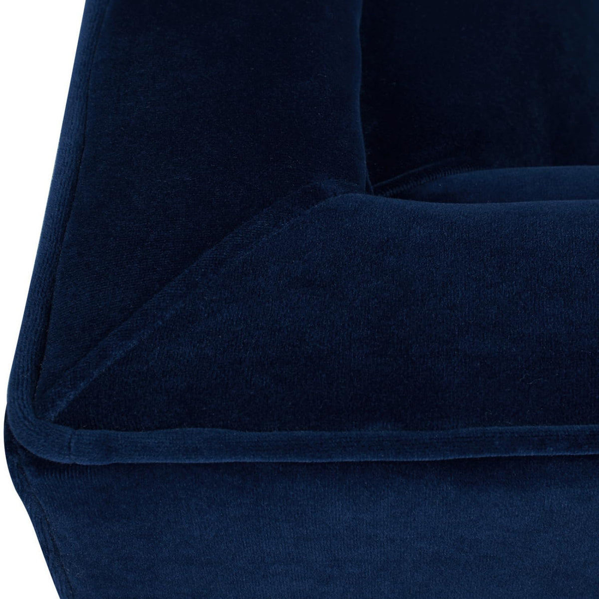 84" Tufted Navy Blue Velvet Sofa with Two Reversible Cushions Q64634