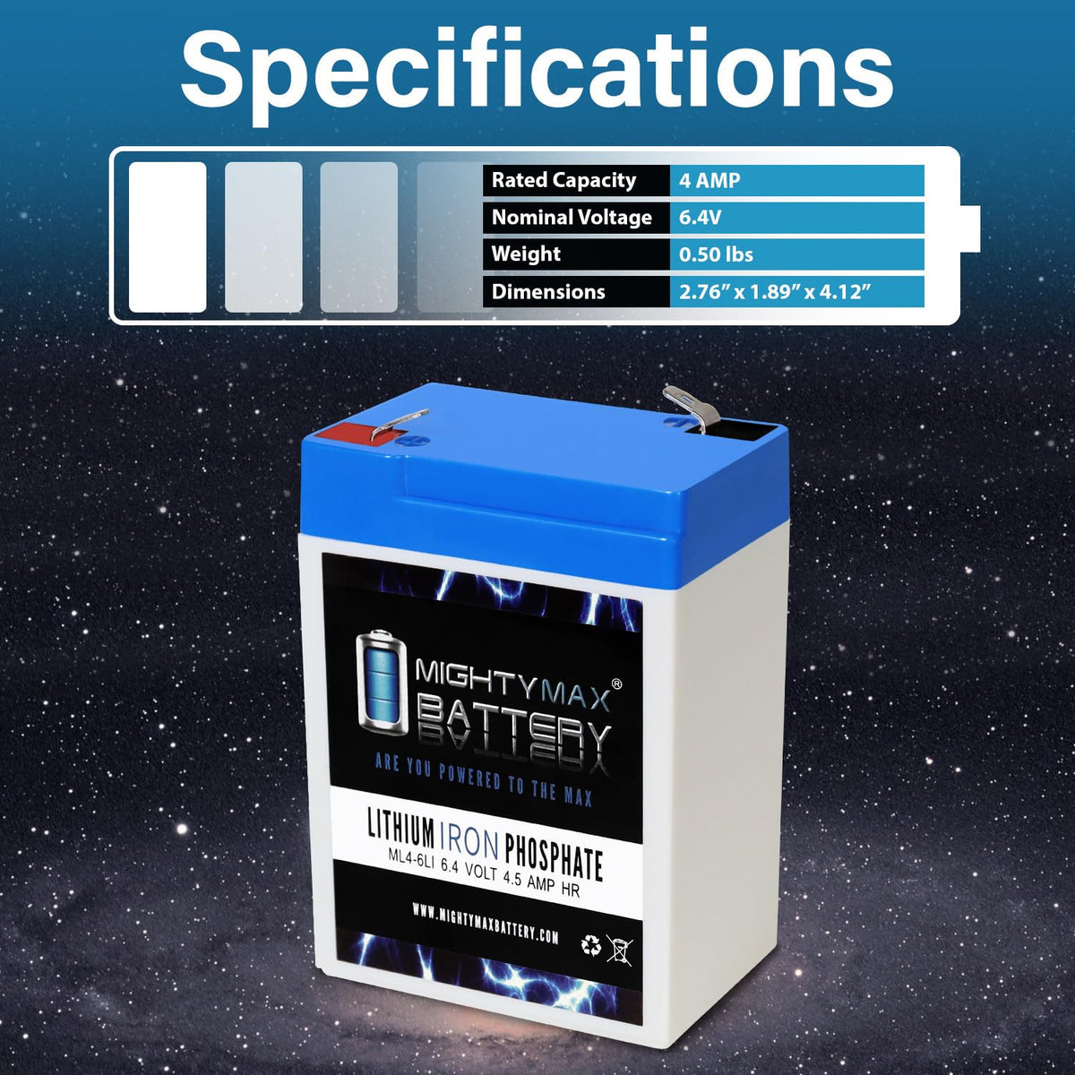 6V 4.5AH Lithium Replacement Battery R8847