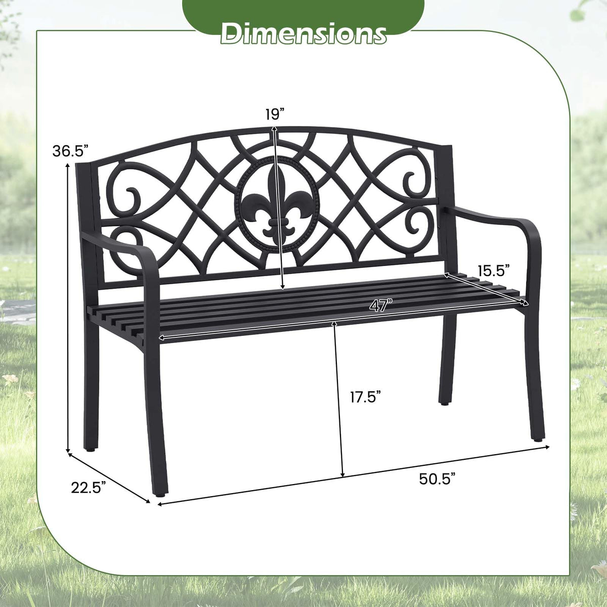 Metal Outdoor Bench S2767