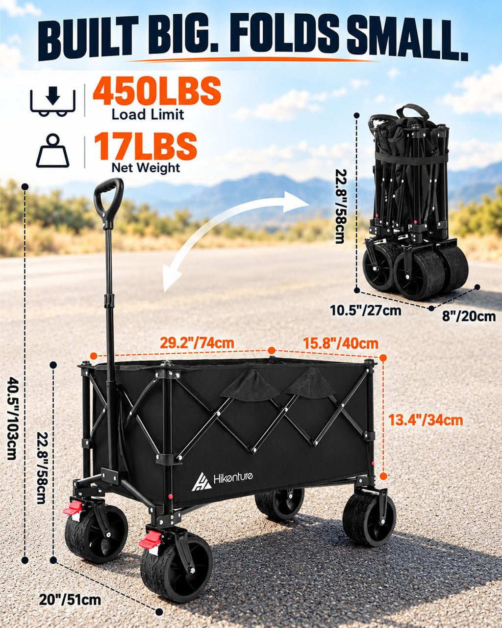 Foldable Beach Wagon with Big Wheels N779568