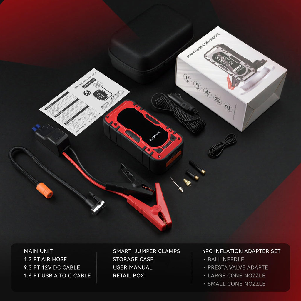 12V Portable Car Jump Starter with Air Compressor J27442