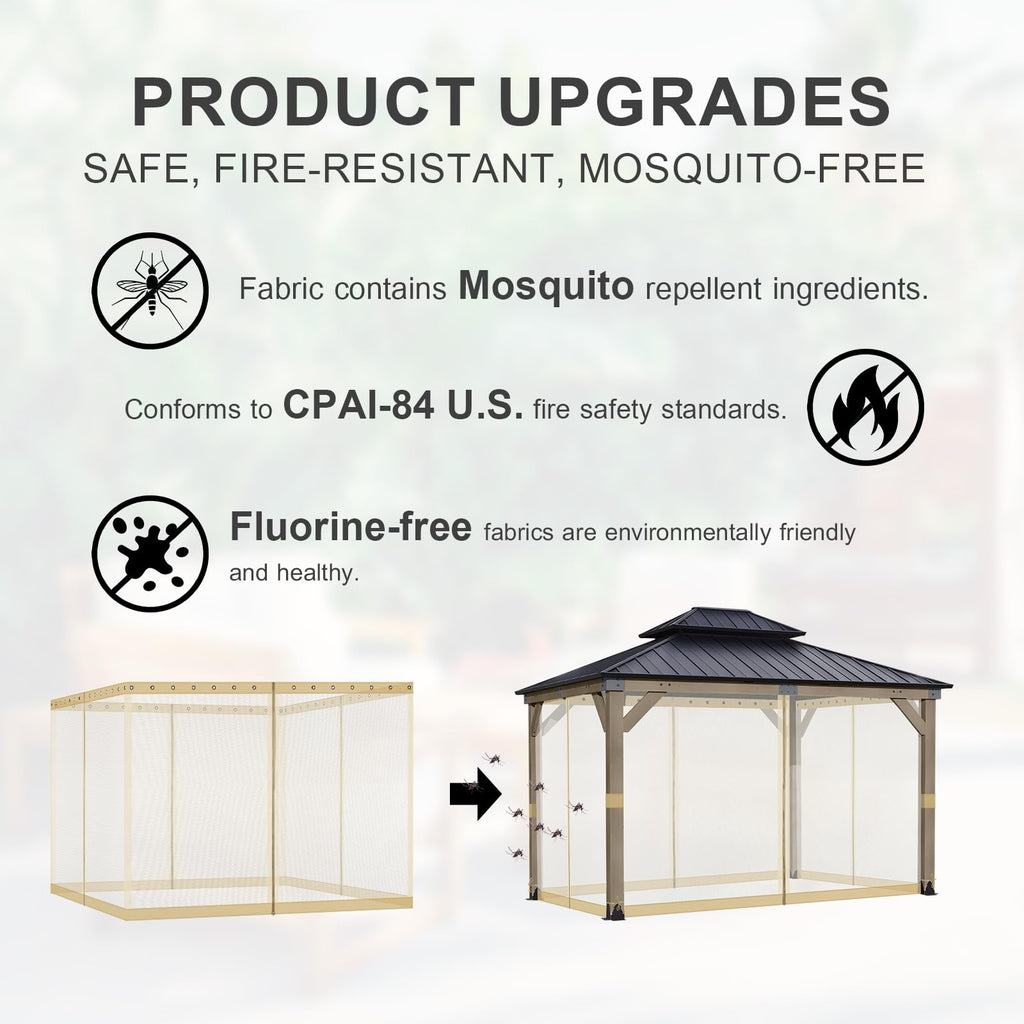12'x14' Mosquito Netting Screen for Gazebo S380554