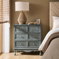 Blue 3-Drawer Nightstand with Charging Station T44979