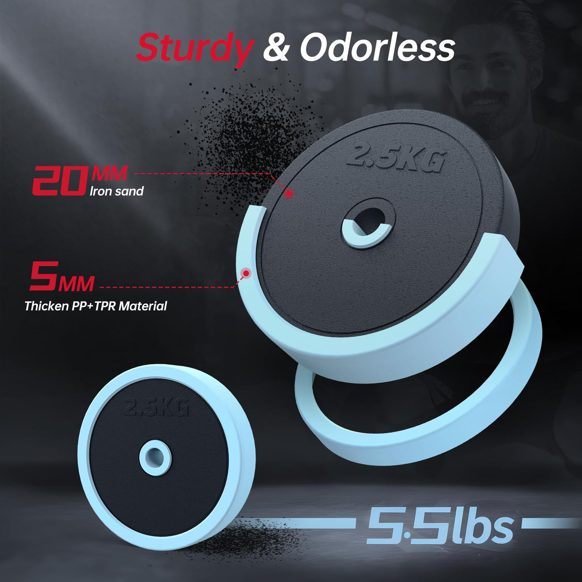 Adjustable 45lbs Dumbbell Set with Connector P538